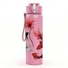 1PC Red Koi Fish And Lotus Art 750ml Color Plastic Sports Water Bottle Leakproof Flip Straw Lid Suitable for Sports Office Home Use