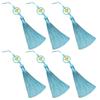 Set of 6Pcs 10cm Lucky Tassels Keychain Holder Wealth Symbol Polyester Fringe for Bag Decoration Jewelry Making
