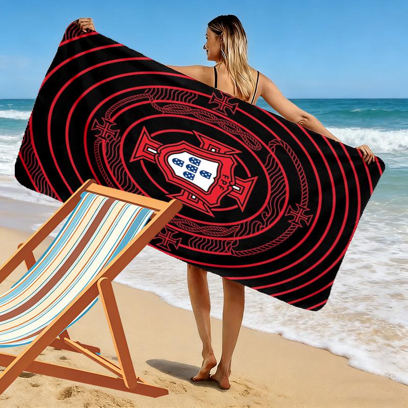 Portugiesisches Erbe Emblem Strandtuch weich Outdoor Camping Schwimmen Handtuch für Außenpool schnell trocknend Handtuch für Reisen und Urlaub Stranddruck