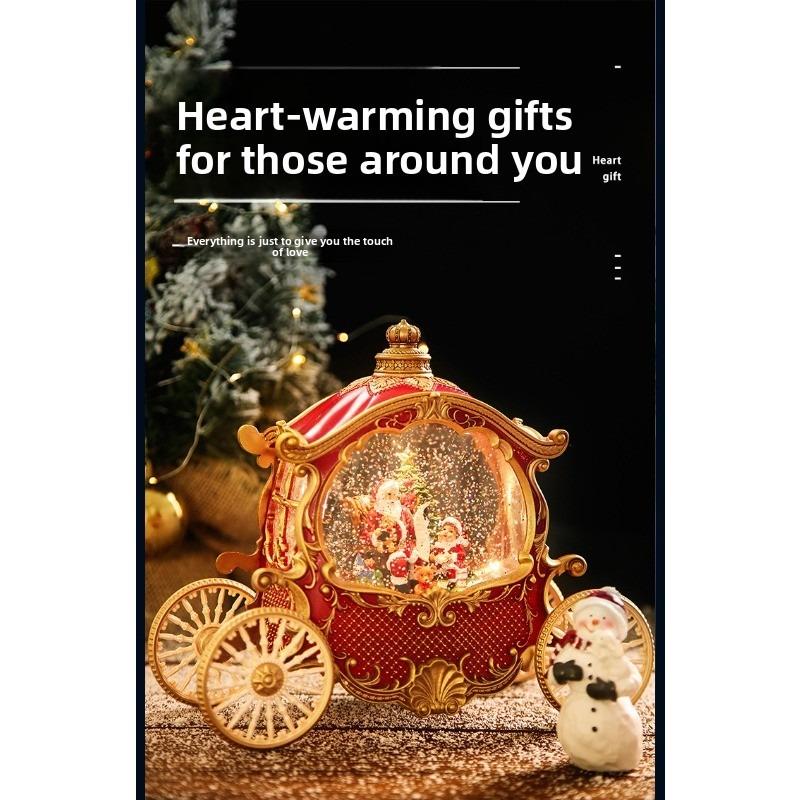 Christmas Old Man Carriage Music Box Music Box Crystal Ball Children's Holiday Gift Retro Ornament Gift