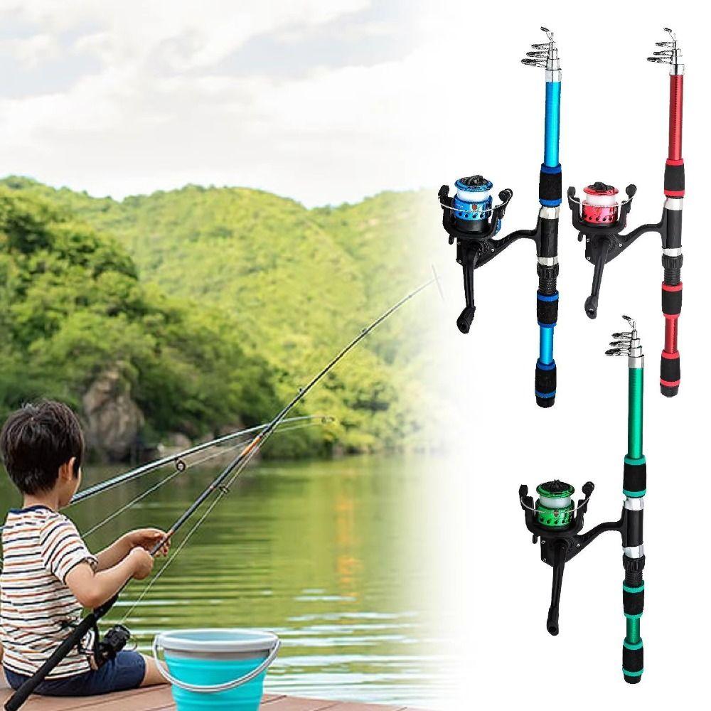Spinning Telescopic Fishing Rod Set Hard Fishing Hand Pole Mini Fishing Pole River Pond