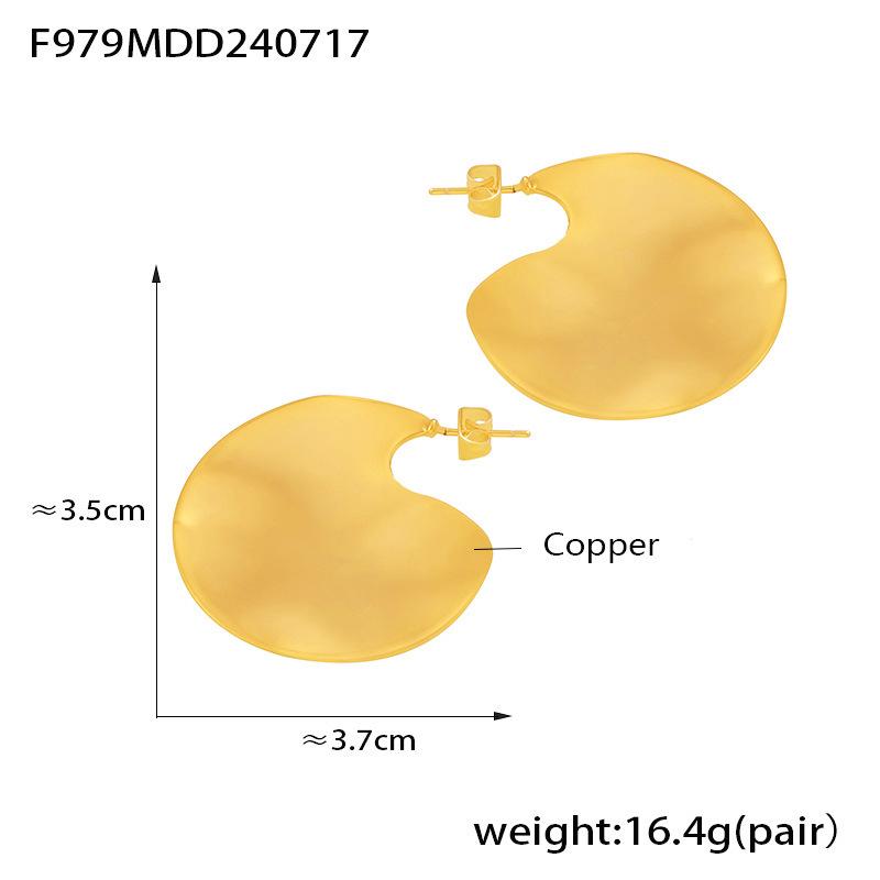 Qiong Yao Stainless Steel 18K Gold Electroplated Irregular Geometric 3D Stud Earrings