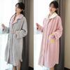 Women's Thick Flannel Long Sleeve Bathrobe - Autumn/Winter 2023
