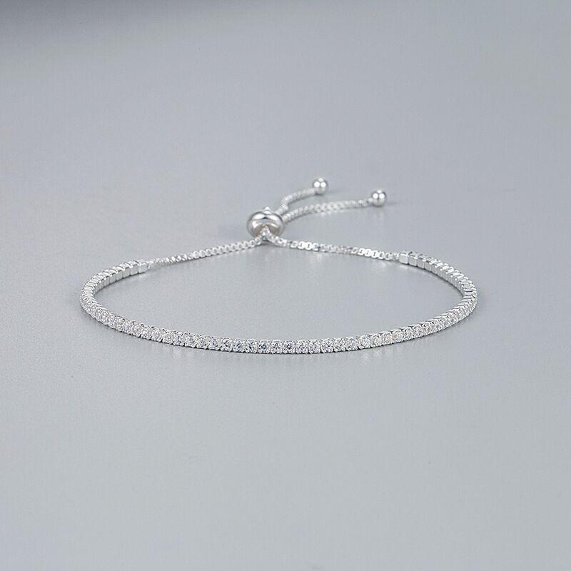925 Sterling Silver Bracelet Elegant Zircon Tennis Crystal Chain For Women Fashion Noble Engagement Wedding Hot Gift