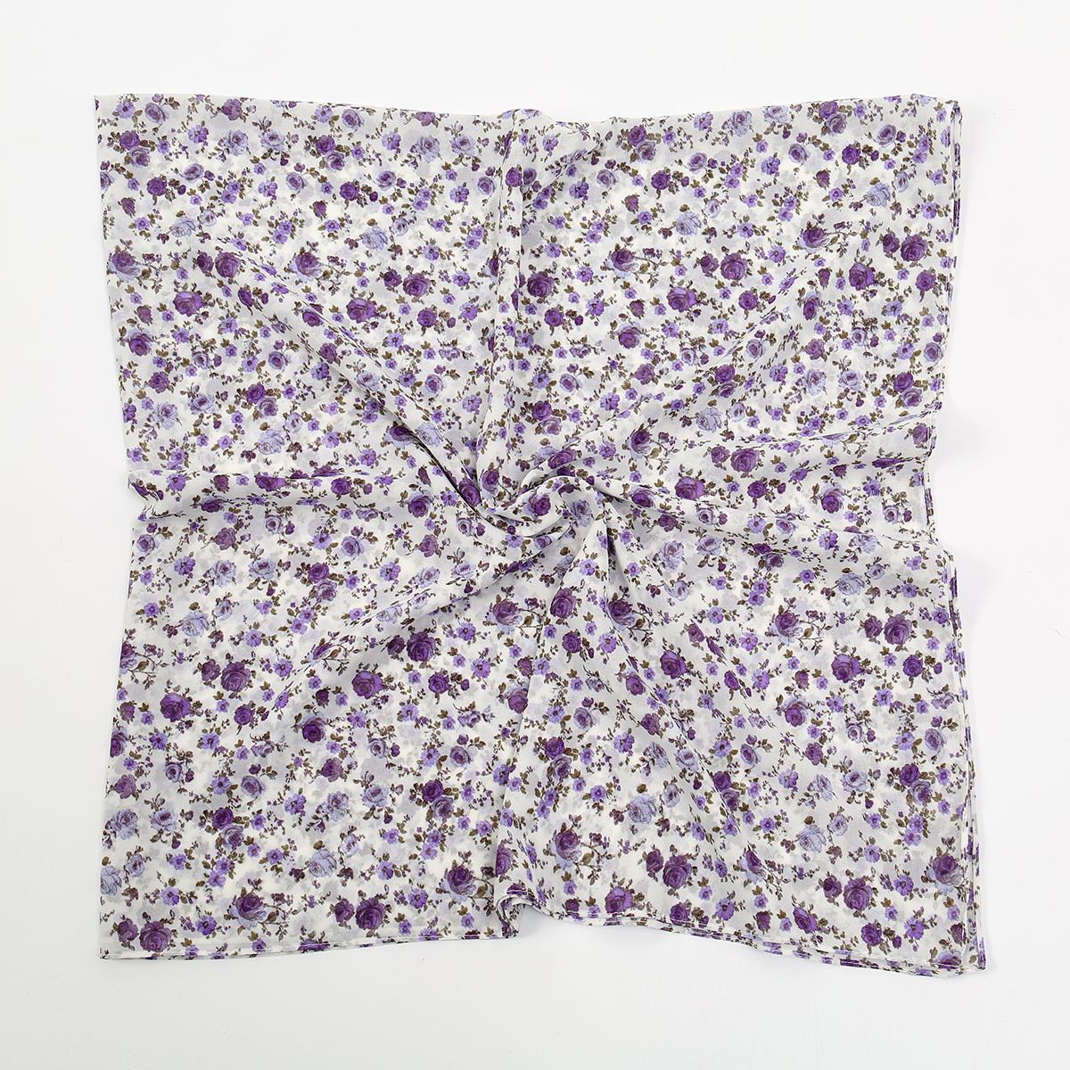 

145*145CM Printed Floral Square Scarf Chiffon Hijabs Scarves For Women Muslim Shawls Headscarf Wraps Foulard Headband Bufandas