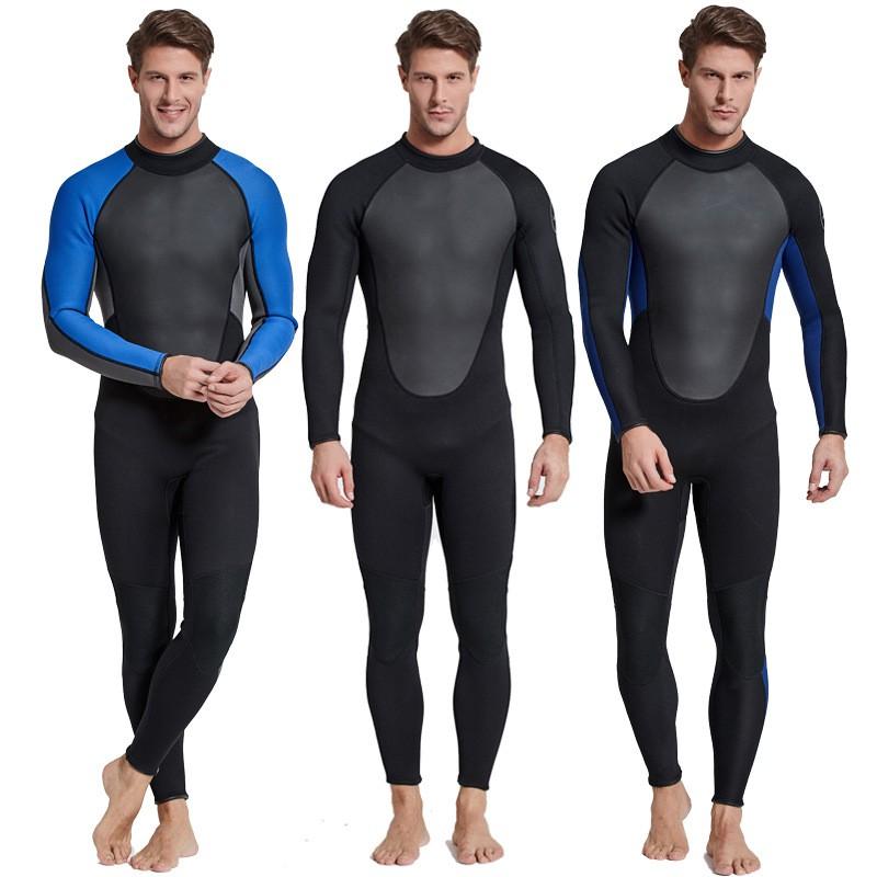Mens 3mm Neoprene Wetsuit Full Body Dive Suit Snorkeling Winter Swimming Surfing Thermal Protection