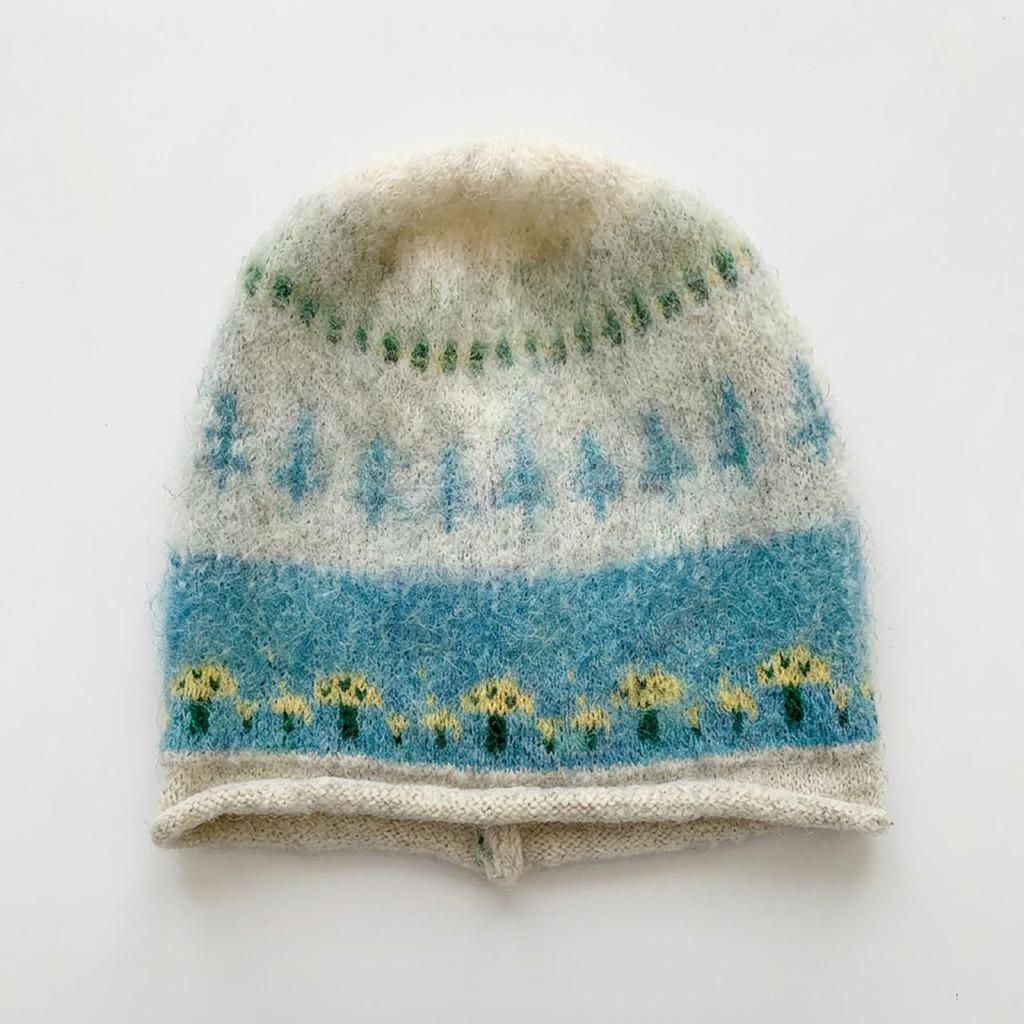 Jacquard Vintage Kniiting Wool Beanies For Women Autumn Winter Ear Protection Warm Cap Fashion Ethnic Anticold Pullover Hats