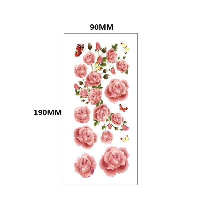 Tbx Color Flower Impermeabil Tatuaj Autocolant Piept Braț Acoperire Studio Ancient Clothing Amazon Set Decal 3D 90*190MM brown