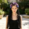 Lace Hairband Gothic Style Hair Hoop Hollow See-Through Headband with Simulated Flowers And Women Accessory Black Veil Halloween Day of The