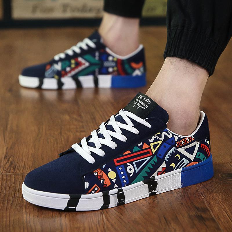 Fashion High Quality Brand Black Men Casual Shoes Hot Sale Flat Casual Men Shoes White Spring Autumn Canvas Shoes Men Casual Breathable