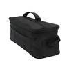Camping Bag Large Capacity Double Zipper Tableware Storage Bag with Handle for Outdoor Black