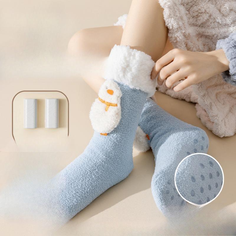 

Женские осенне-зимние новые толстые согревающие артефакты из овечьей шерсти с трехуровневым подогревом, хлопковые носки 1 pair синий