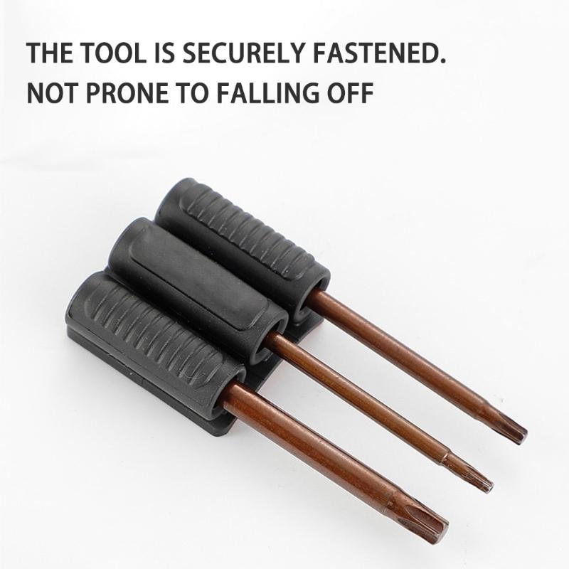 Ergonomischer 3-Schlitz-Bohrerhalter mit Kleberückseite für sichere Elektrowerkzeug-Organisation und Add-On-Design