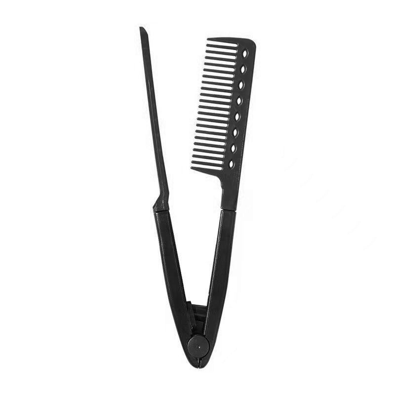 

V Shape Hair Straightening Comb Heat Resistant Hair Styling Comb for Home Travel Beauty Hairdressing Tools GZW чёрный