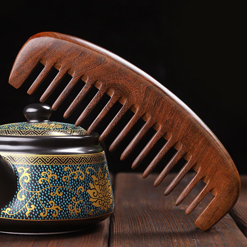 New Anti-Static Handcrafted Natural Peach Wood Hair Comb Head Massage Sandalwood Comb Hair Care Diy Styling Tool