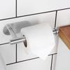 Toilet Paper Holder Wall Mounted Self-Adhesive Bathroom Hanger Silver