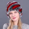 Winter Women's Fur Hat, Rabbit Fur Woven Hat, Pineapple Spiral Fur Cap, Thick Warm Hat