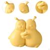 2Pcs Pear Bookends,Duck Statues Figurines Office To Hold Books Decorative Book Ends,Book Holder