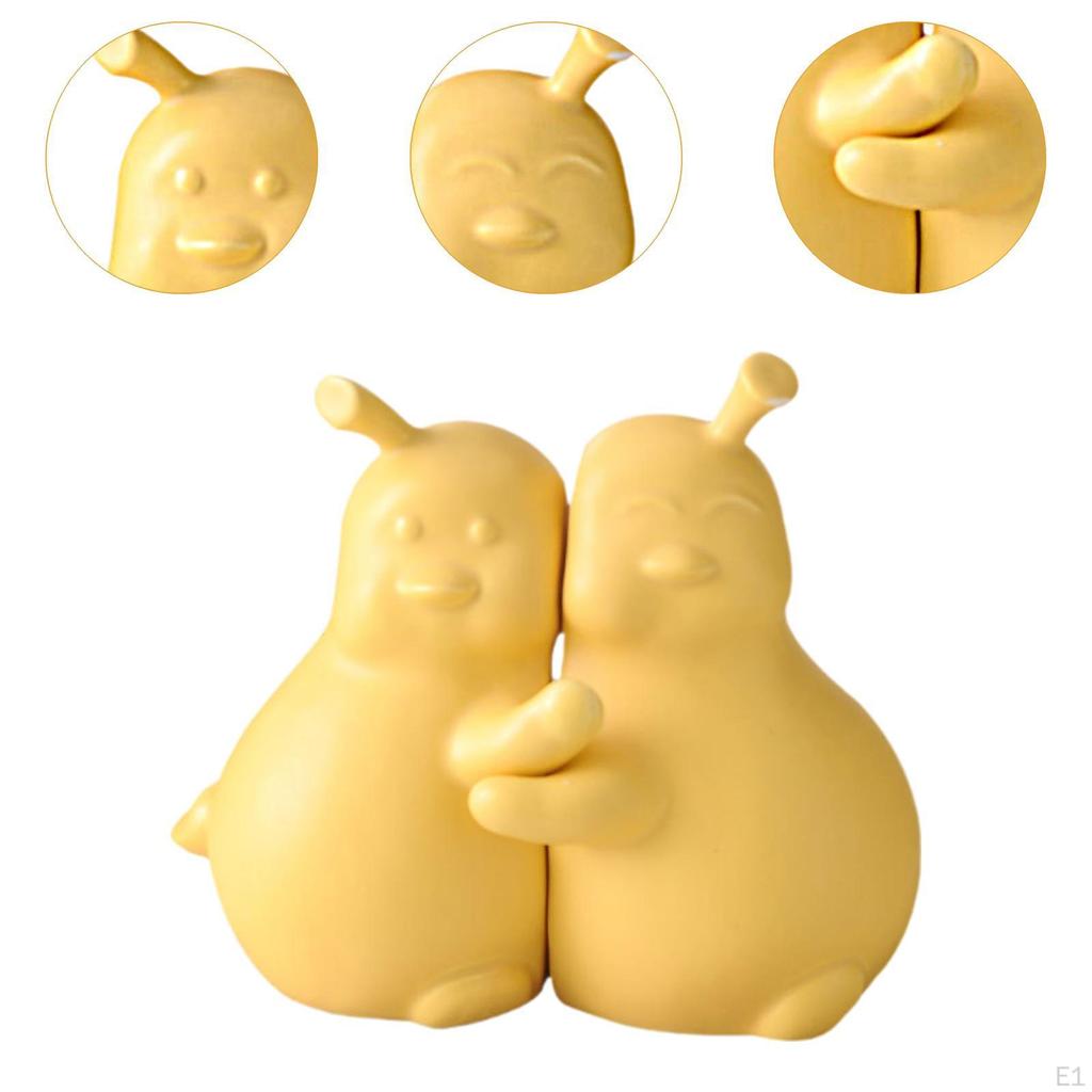 2Pcs Pear Bookends,Duck Statues Figurines Office To Hold Books Decorative Book Ends,Book Holder