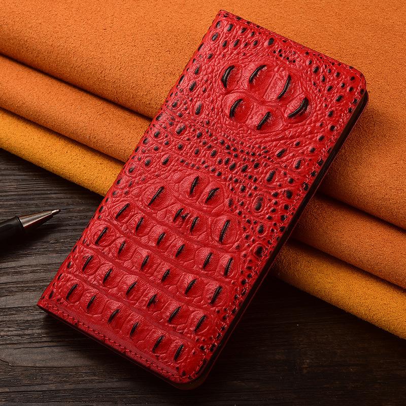 

Чехол для телефона из натуральной кожи с крокодиловым узором для IPhone 17 Pro Max 13 11 12 14 15 16 Pro Max 16 Plus 16E 17Air, откидная обложка-кошелек For iPhone 16Pro Max красный