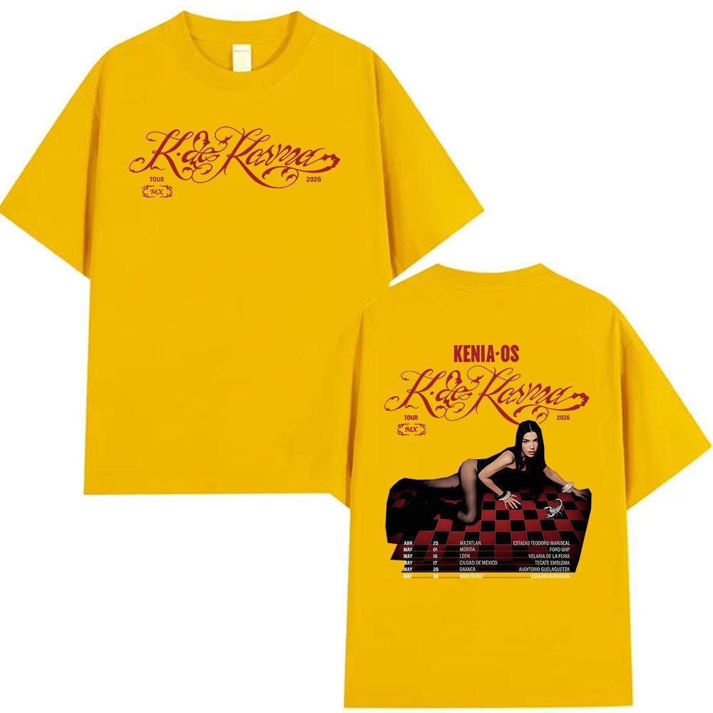 Singer Kenia Os K De Karma Tour 2026 Graphic T Shirt Men Women Clothing Fashion Short Sleeve Tshirt Vintage 100 Cotton Tshirts