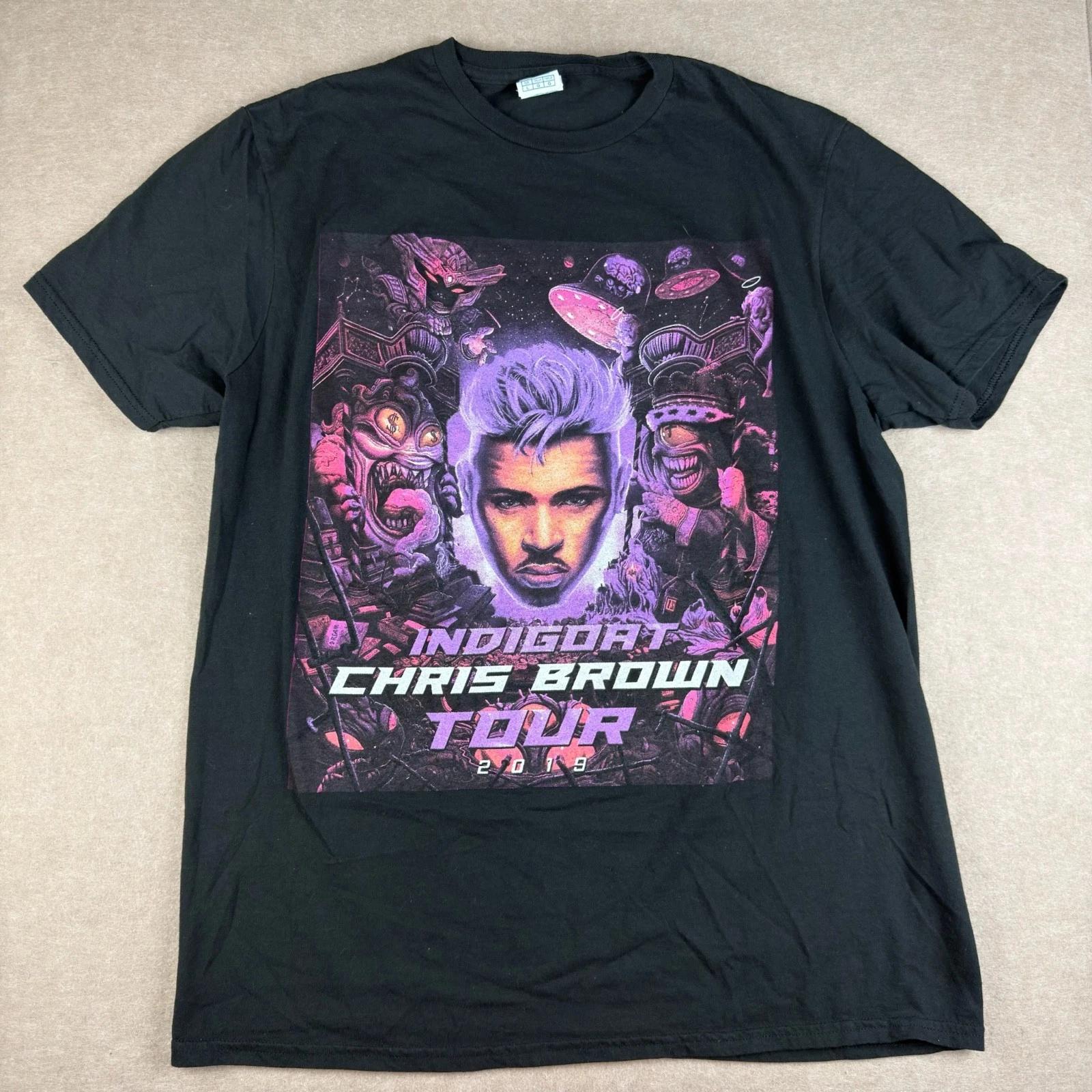 

Chris Brown Indigoat Tour 2019 T Shirt Mens L Black Concert Graphic Music Tee M
