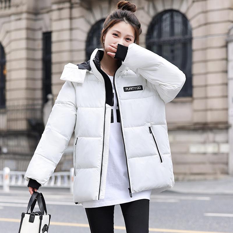 

Хлопковая куртка Женская короткая пуховая хлопковая куртка Новая зимняя мода Корейская версия Теплая утолщенная стеганая куртка Свободная куртка 2025 XXXL бежевый