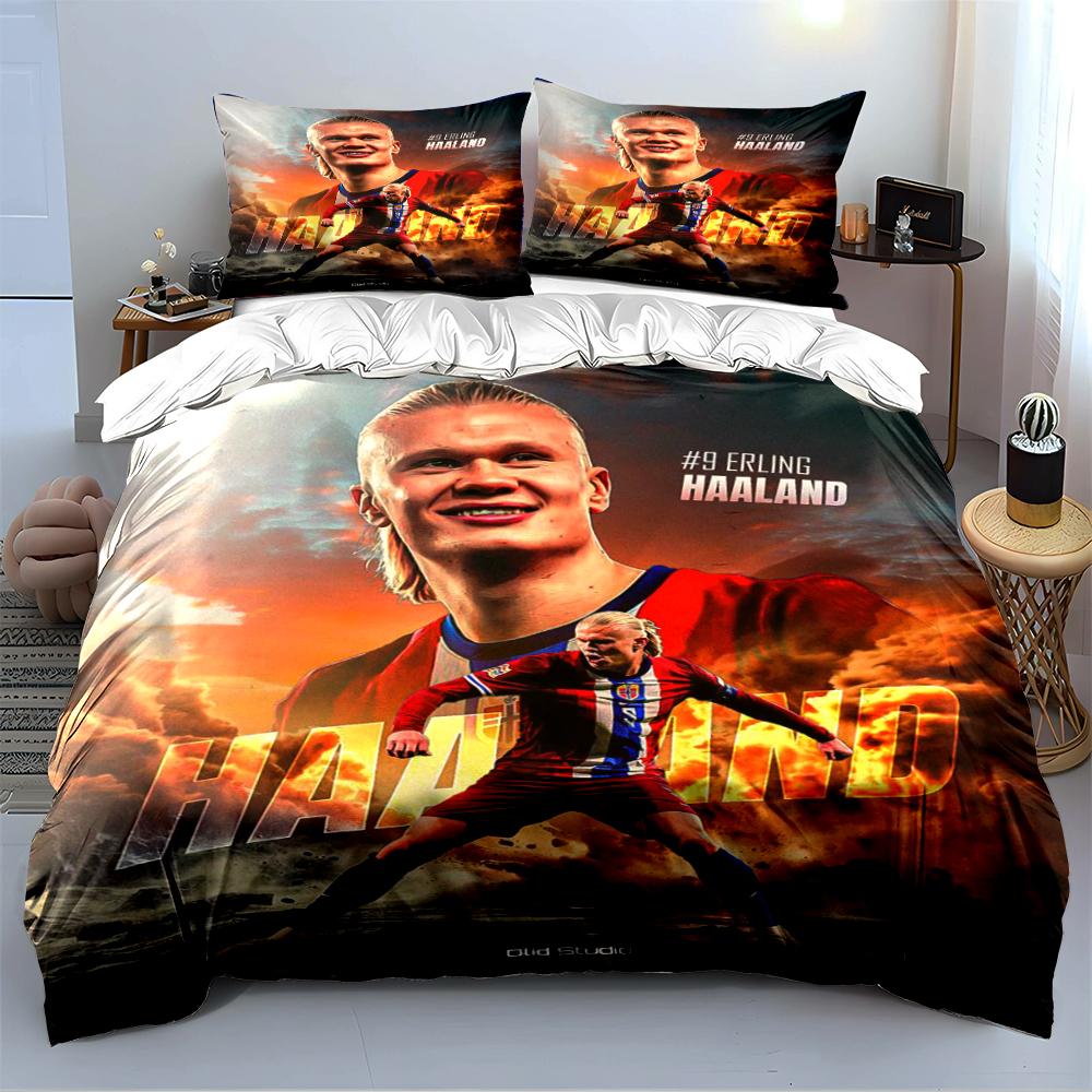 "Erling Haaland Bedding Set" Bedding Set (1 Duvet Cover, 2 Pillowcases, Duvet Not Included)