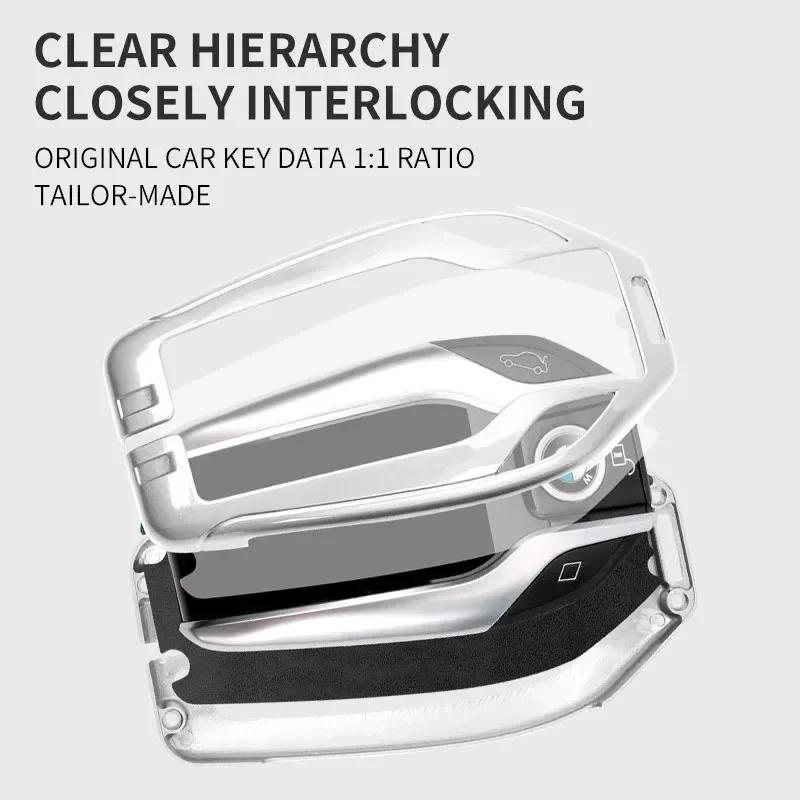 Hot 2025 Alloy Car Key Cover Protect Case Shell Leather Keychain For BMW G08 G38 G28 F52 G26 G02 G01 G07 G06 G05 IX3 F40 G30 G20