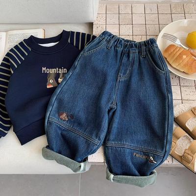Pantaloni di Jeans con Fodera in Pile Disegni Invernali 2025 per Ragazzo