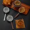 Small 304 Stainless Steel Tea Strainer with Wooden Handle Mini Flour Sieve Household Tea Leaf Infuser Maker Teapot Accessories