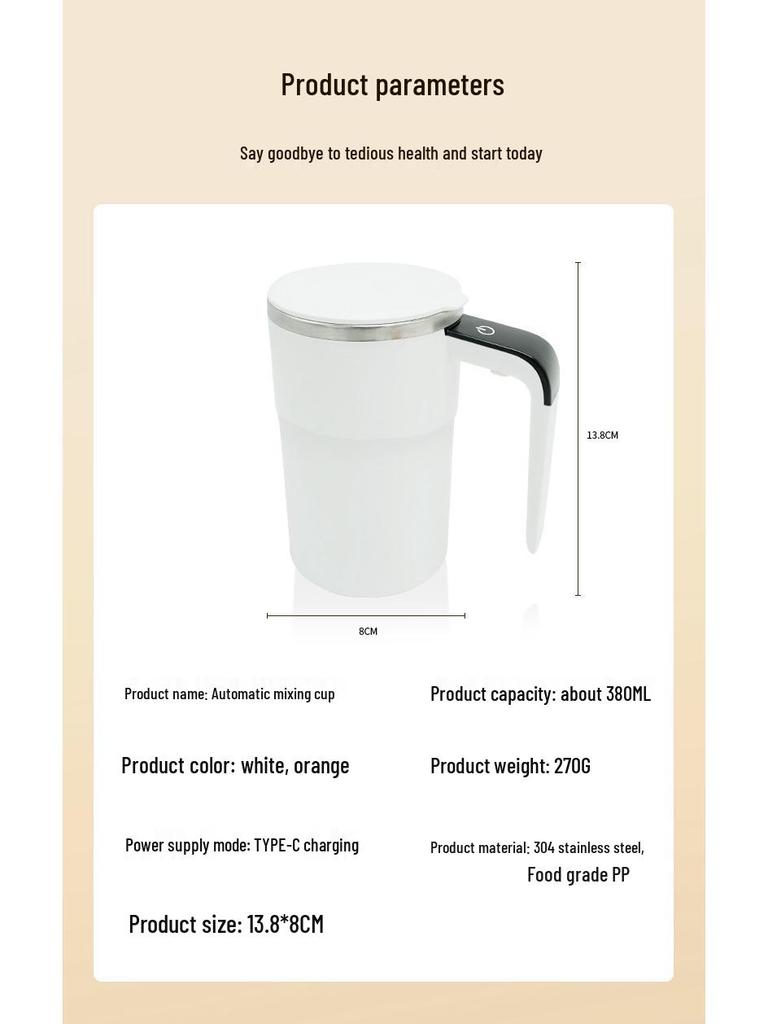 Intelligenter magnetischer Rührbecher: Tragbarer Temperaturmessender Kaffee-, Smoothie- & Protein-Shaker