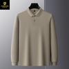 Autumn And Winter Lapel Slit Men'S Long-Sleeved Polo Shirt 100% Long-Staple Cotton Men'S Polo Shirt T-Shirt