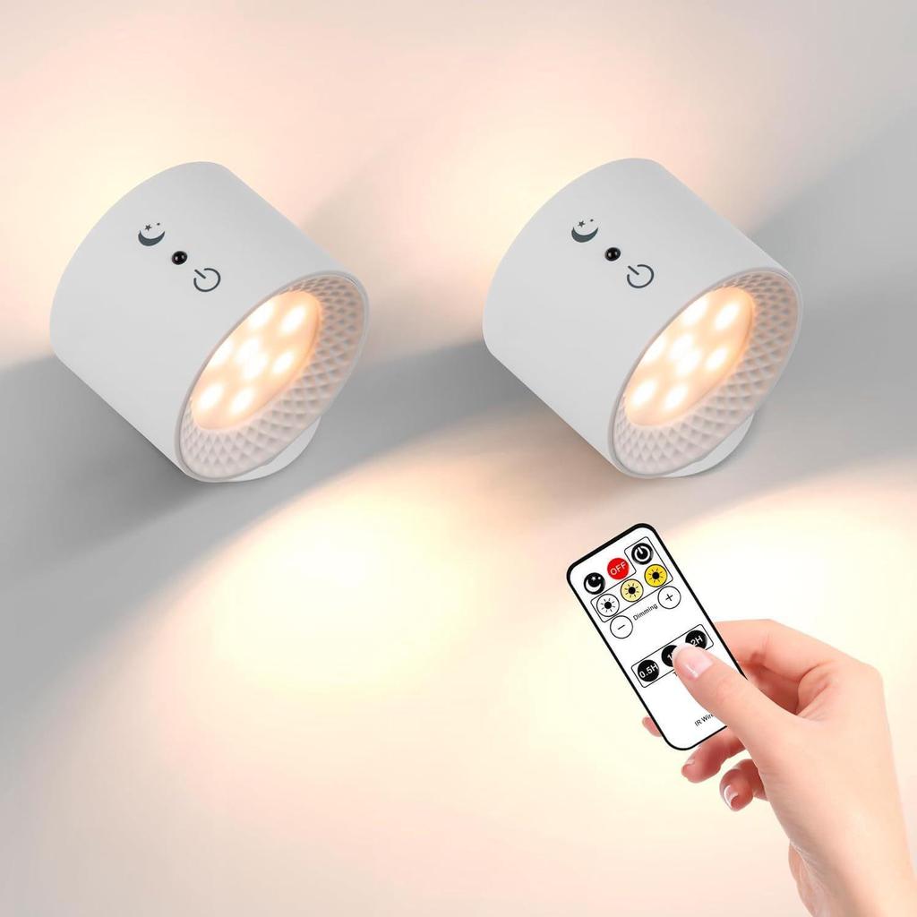 Rechargeable Smart LED Wall Lamp with Three-Color Dimming and Remote Control