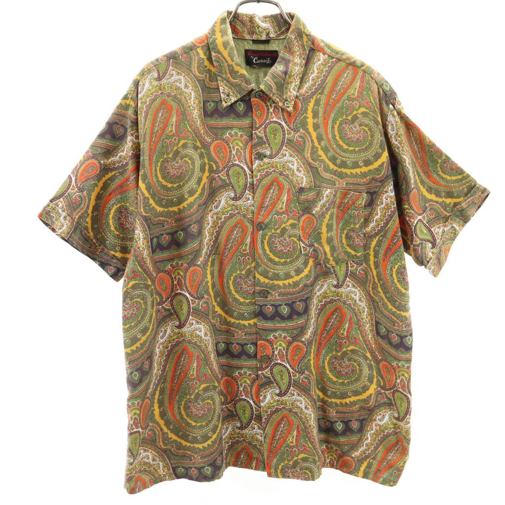 Count Velante 70s Vintage Paisley Pattern Short Sleeve Button Down Shirt Men's Used