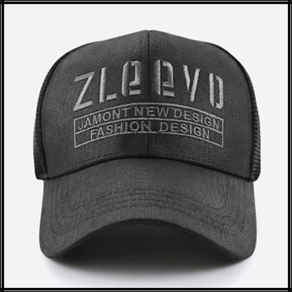 Mesh Cap with English CA726 [White Fang] Letters, Hat, Running, Outdoor, Women, Men, (Black)