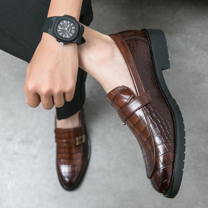 Fashion Stylish Casual Leather Shoes Men 2024 New Arrival for Men Monk Shoes Flat Designer Men's Coiffeur Shoes All-match Men Loafers