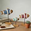 3 Pcs Wooden Fish Tabletop Centerpiece Ocean Sea Animal Sculpture Rustic Standing Wood Fish Sign Table Ornament for Coastal Beach Home Office Decor