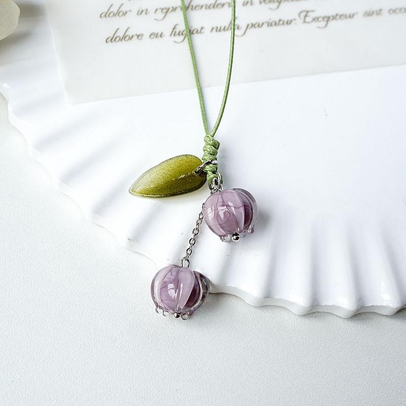 Creative Tulip Flower Leaves Mobile Phone Straps Charms Hand Rope Cute Keychain Fashion Bag Camera Pendant Lanyard Decorations