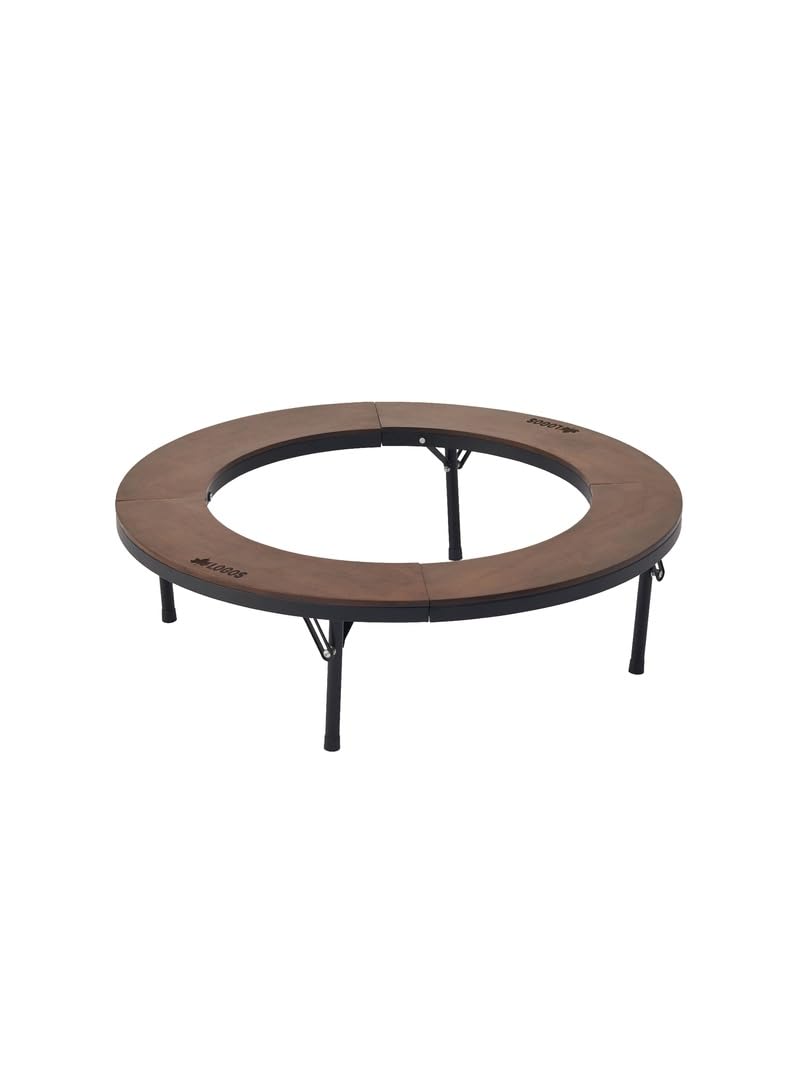 

LOGOS Iron Wood Hearth Circle Table L 81064106 Camping Folding Outdoor Table коричневый