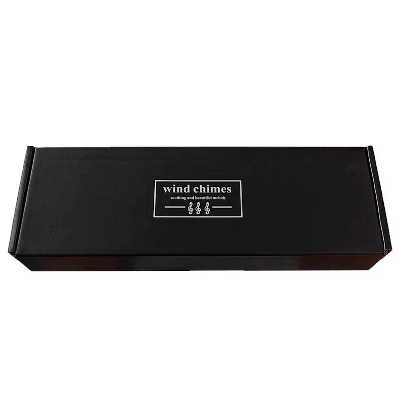 1pc 6 Tubes Aluminum Alloy Wind Chimes with Hook Black Bells for Outside Home Wedding Party Memorial Decoration Ornaments Gifts