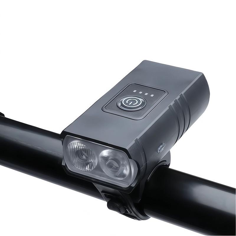 Aluminum Alloy Bike Headlight & Taillight Set: High-Brightness with Power Display for Night Riding