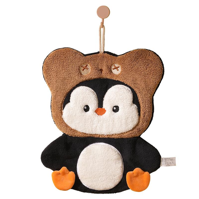 Cartoon Penguin Hand Towel Kitchen Bathroom And Toilet Hand Towel Hanging Type With Super Water Absorption Quick Drying