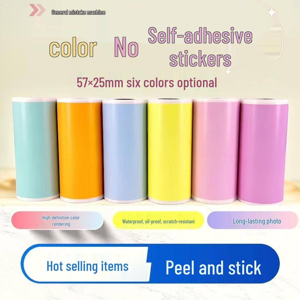 Color Background Thermal Label Paper: Self-Adhesive, Reusable for Student Error Review (5725)