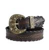 New Women's Retro Old Threaded Rivet Embossed Brown Belt Women's Personality Retro Belt