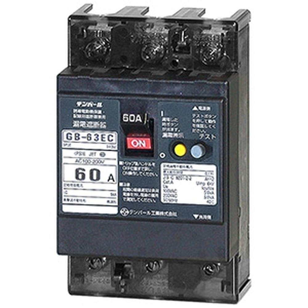 Temper Industrial E Series Economical Ground Fault Circuit Breaker with OC, 60A, 15kW, 63EC6030