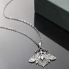 Personality Gothic Exquisite Relief Silver Color Insect Death Moth Pendant Necklace for Women Men Halloween Choker Jewelry Gifts