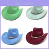Ethnic Style Cowboy Hat With Wide Brim For Men Women Spring Sun Protection