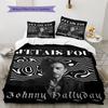 1 Stück Johnny Hallyday Muster Bettwäsche Steppdecke Set Bettbezug Kissenbezug Heimdekoration Geburtstagsgeschenk (1 Bettbezug + 2 Kissenbezüge, ohne Füllung)