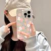 Oil Painting Pink Daisy Pattern Clear Phone Case For iPhone 17 Air 16 15 14 13 12 11 Pro Max Plus 2 in 1 Candy Color Soft Cover